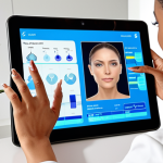 **Prompt 1: The Fusion of Tech and Touch in Brazilian Beauty Consulting**
    A close-up, dynamic shot of a modern, diverse Brazilian beauty consultant warmly engaging with a diverse Brazilian client. The scene should visually represent the blend of advanced technology and human connection. The consultant holds a sleek tablet displaying an AI-powered skin analysis with intricate data overlays (like hydration levels, pore analysis, or pigmentation maps), while a subtle augmented reality projection of virtual makeup colors is visible on the client's face or on a nearby digital mirror. The atmosphere is bright, empathetic, and highly personalized, suggesting a holistic approach to beauty where data meets genuine understanding. Emphasize natural skin textures and expressive faces, conveying trust and innovation in a contemporary, inviting setting.