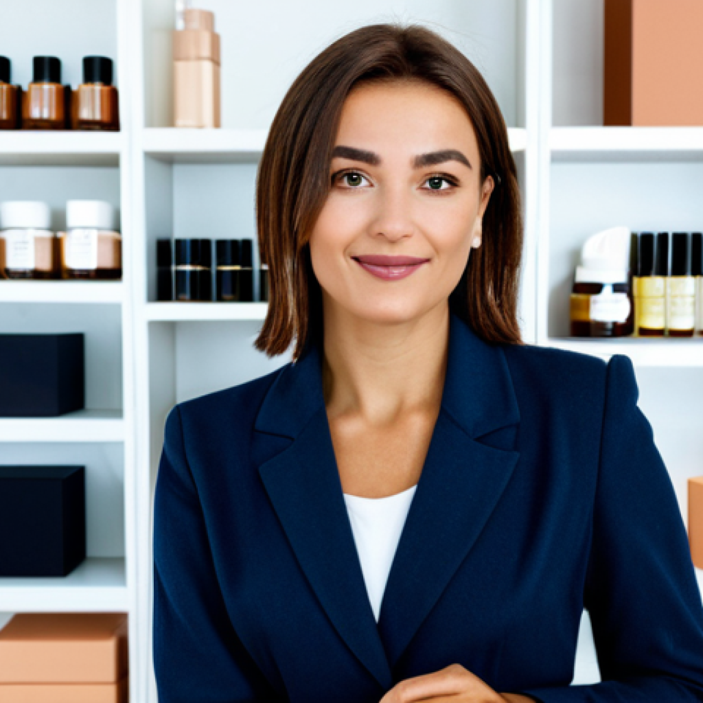 **
"A confident beauty consultant in a bright, modern studio in Lisbon, Portugal, fully clothed in stylish, modest professional attire. She is demonstrating skincare products, perhaps holding a cream jar or applying makeup to herself. Background includes shelves with beauty products and soft, natural lighting. Focus on building trust through transparency. Perfect anatomy, correct proportions, natural pose, well-formed hands, proper finger count, natural body proportions. Safe for work, appropriate content, professional, modest, family-friendly."
**