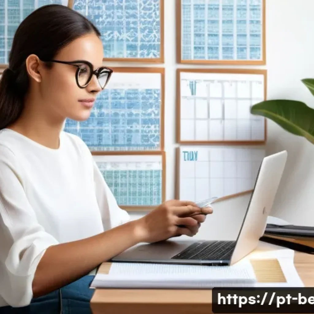 뷰티컨설턴트 시험 일정 확인법 - A modern study desk setup with a Portuguese beauty consultant exam preparation scene: a young adult ...
