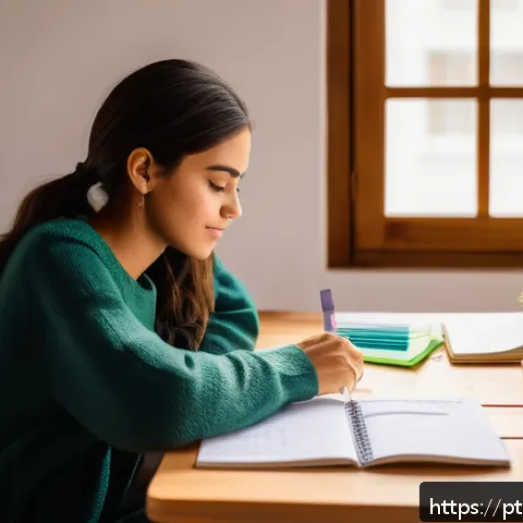 뷰티컨설턴트 자격증 시험 대비법 - A cozy and well-organized study room featuring a young Brazilian woman sitting at a wooden desk with...