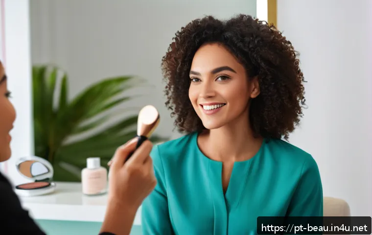 뷰티컨설턴트 취업 성공 사례 공유 - A professional beauty consultant attentively listening to a diverse Brazilian female client in a mod...